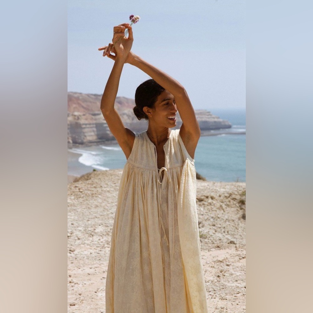 Daughters of India Cream Maxi Dress